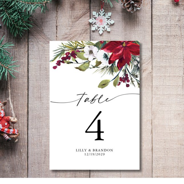 Christmas Holiday Wedding Table number Card (Creator Uploaded)