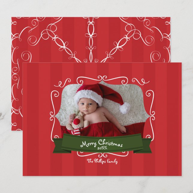 Christmas Holiday Whimsical Photo Invitation (Front/Back)