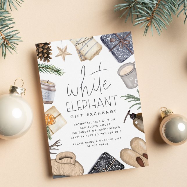 Christmas Holiday White Elephant Party Invitation (Creator Uploaded)