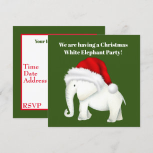 Christmas Holiday white elephant party invitation