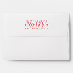Christmas Holiday WHITE RED Botanical themed Envelope