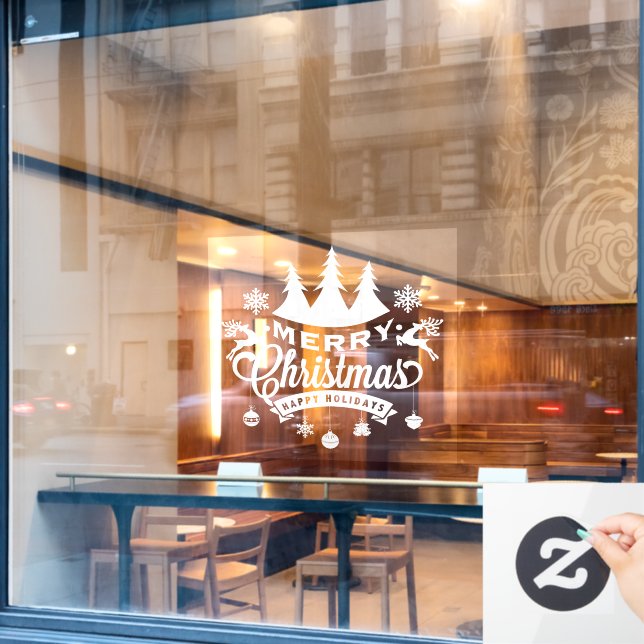 Christmas Holiday Window Cling (Cafe Window)