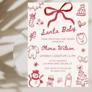 Christmas Holiday Winter Baby Shower Party Invitation
