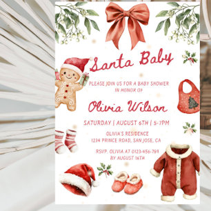 Christmas Holiday Winter Baby Shower Party Invitation