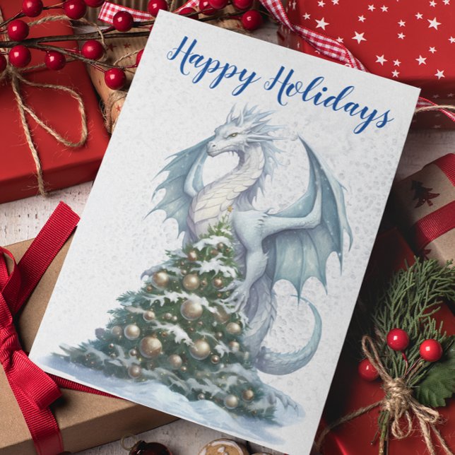 Christmas Holiday Winter Dragon Snow Card (Creator Uploaded)