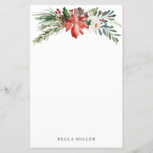 Christmas Holiday Winter Floral Paper Sheets