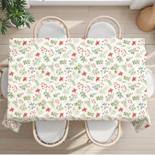 Christmas Holiday winter flowers – Kitchen Decor Tablecloth
