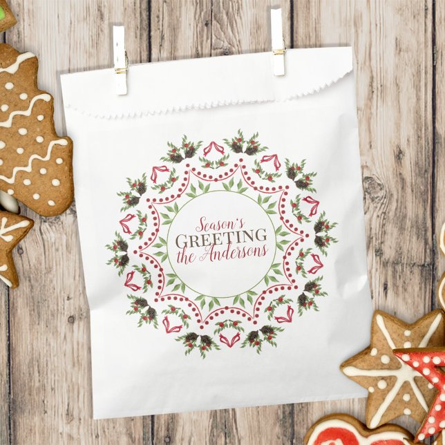 Christmas Holiday Winter Greenery Holly Berries Favour Bags (Creator Uploaded)