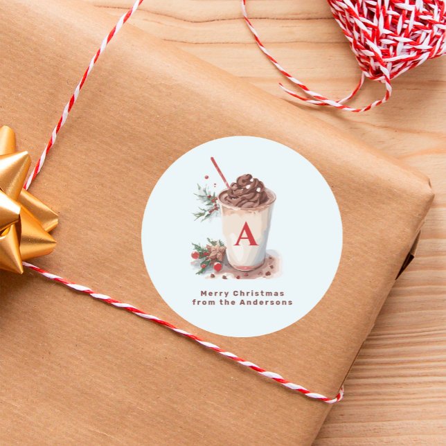 Christmas Holiday Winter Hot Cocoa Beverage Classic Round Sticker (Creator Uploaded)