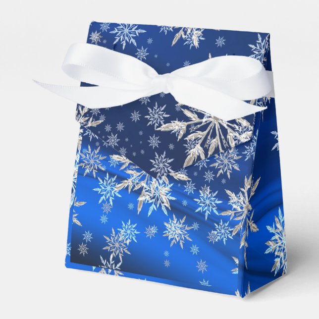 Christmas Holiday Winter Snow Flakes Favour Box (Front Side)