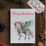 Christmas Holiday Winter Unicorn Card<br><div class="desc">This design may be personalised by choosing the Edit Design option. You may also transfer onto other items. Contact me at colorflowcreations@gmail.com or use the chat option at the top of the page if you wish to have this design on another product or need assistance. See more of my designs...</div>