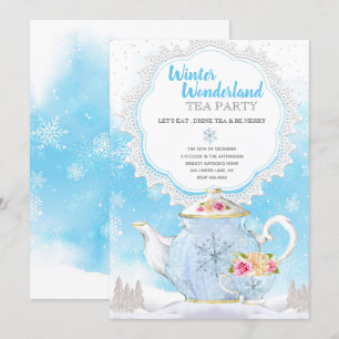Christmas Holiday Winter Wonderland Tea Party Invitation