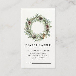 Christmas Holiday Wreath Baby Shower Enclosure Card