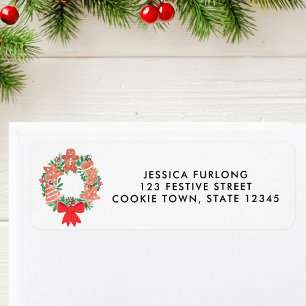 Christmas Holiday Wreath Return Address 