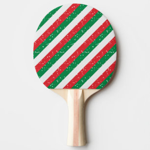 Christmas Holiday Xmas Festive Joy red white green Ping Pong Paddle