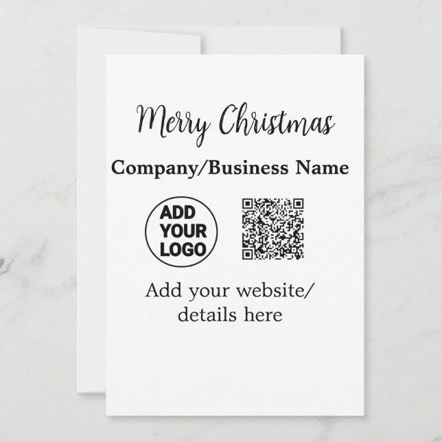Christmas holidays add business logo name q r code invitation (Front)