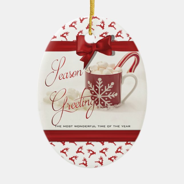 Christmas Holidays, Best Time of the Year Ceramic Tree Decoration (Front)