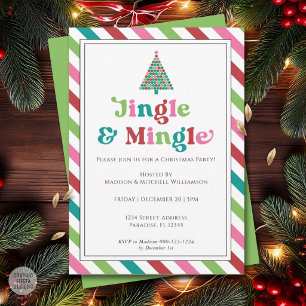 Christmas Holidays Bright Fun Colours Modern Retr Invitation