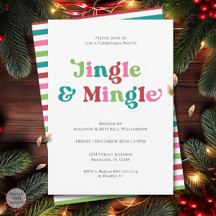 Christmas Holidays Bright Fun Colours Modern Retr Invitation
