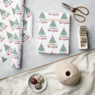 Christmas Holidays Bright Fun Colours Modern Retr Wrapping Paper