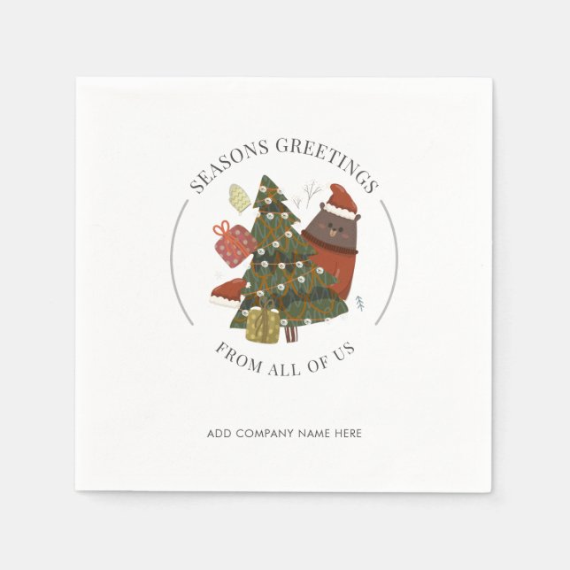 Christmas Holidays Business Owner Paper Napkin (Front)