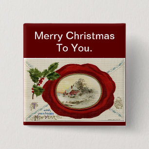 Christmas Holidays Button Pin