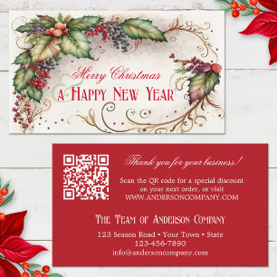 Christmas Holidays Company Thank You Business Card