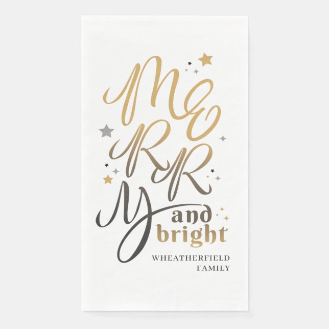 Christmas Holidays Family Festive Paper Napkin (Front)