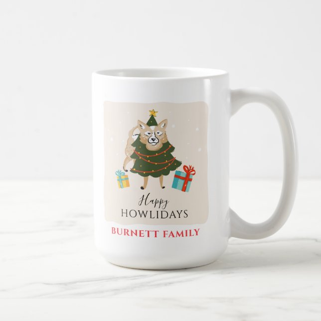 Christmas Holidays Family Reunion Dog Howlidays Coffee Mug (Right)