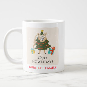 Christmas Holidays Family Reunion Dog Howlidays Large Coffee Mug