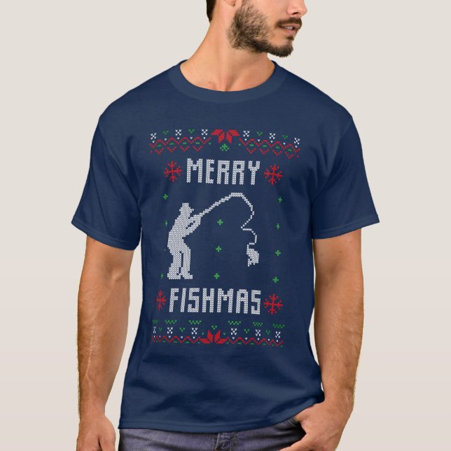 Christmas Holidays Fishing Sport Ugly Sweater (Front)
