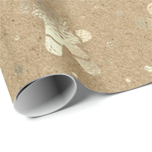 Christmas Holidays Ivory Gingerbread Man Kraft Joy Wrapping Paper