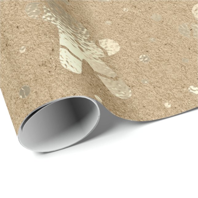 Christmas Holidays Ivory Gingerbread Man Kraft Joy Wrapping Paper (Roll Corner)