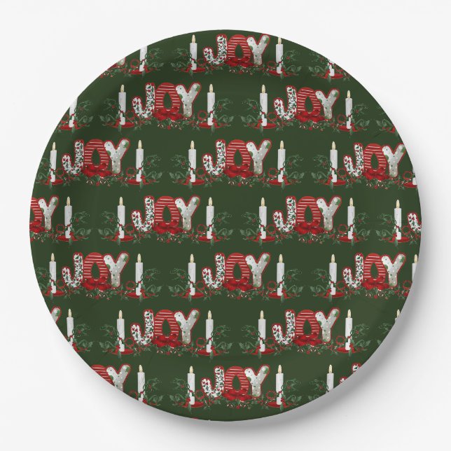 Christmas Holidays Joy Paper Plate (Front)