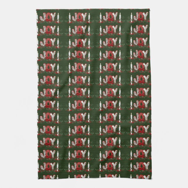 Christmas Holidays Joy Tea Towel (Vertical)