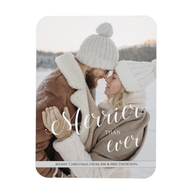Christmas Holidays Merrier than Ever Photo Holiday Magnet (Vertical)