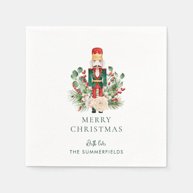 Christmas Holidays Nutcracker Script Paper Napkin (Front)
