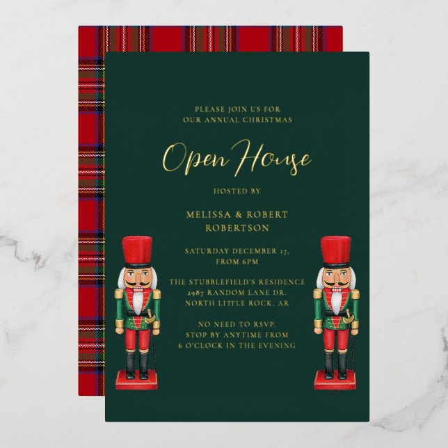 Christmas Holidays Open House Nutcracker Plaid (Front/Back)