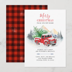 Christmas Holidays Plaid Moving Announcement