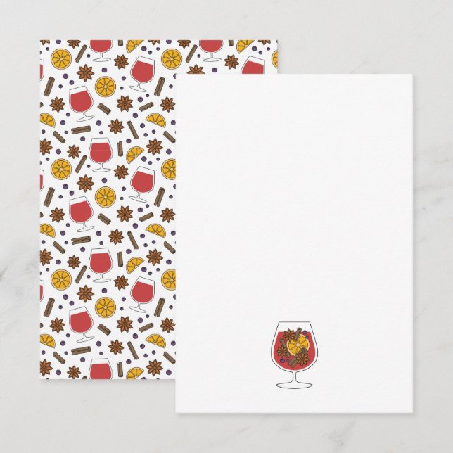 Christmas holidays red mulled wine spices card (Front/Back)