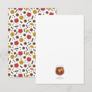 Christmas holidays red mulled wine spices card