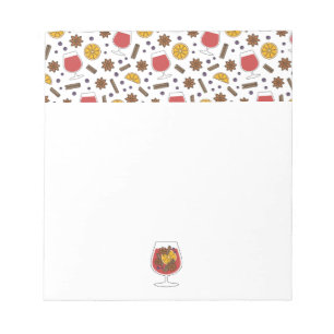 Christmas holidays red mulled wine spices notepad