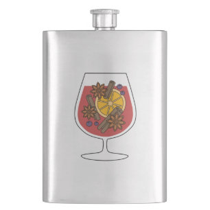 Christmas holidays red mulled wine spicy cocktail hip flask