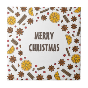 Christmas holidays red mulled wine spicy cocktail tile