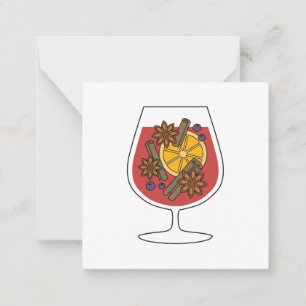 Christmas holidays red mulled wine spicy drink card