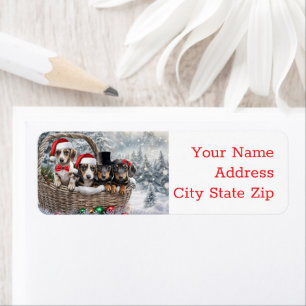 Christmas Holidays Return Labels Dachshund Puppies