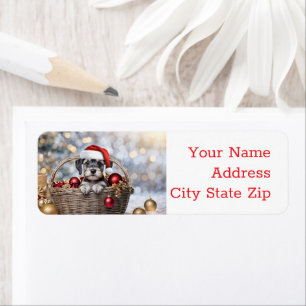 Christmas Holidays Return Labels Schnauzer Puppy