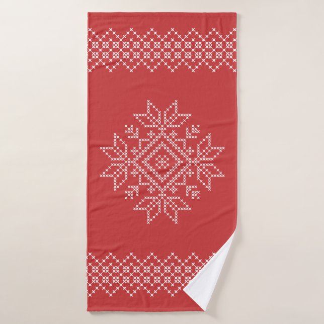 Christmas holidays season snowflake art  bath towel (Bath Towel)