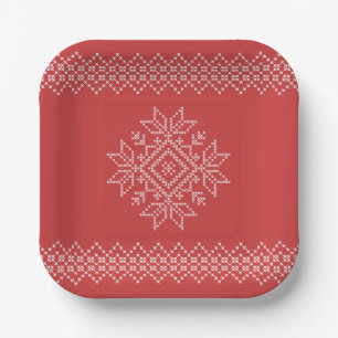 Christmas holidays seasonal snowflake craft paper plate