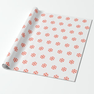 Christmas Holidays Simple Red Snowflakes Wrapping Paper